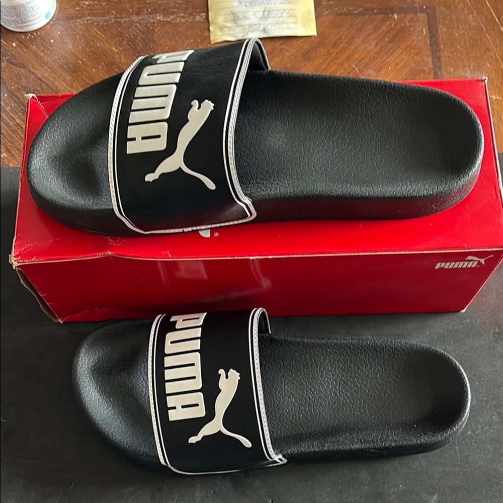 Puma Black Slide Sandals